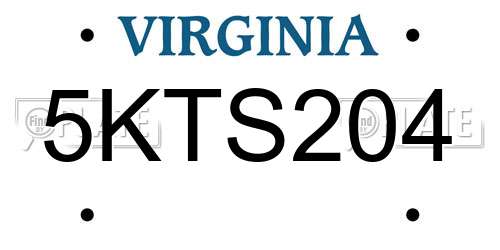 5KTS204 Virginia License Plate