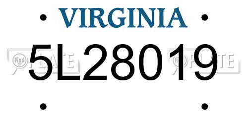 5L28019 Virginia License Plate