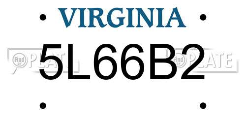 5L66B2 Virginia License Plate
