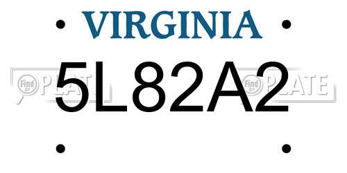 5L82A2 Virginia License Plate