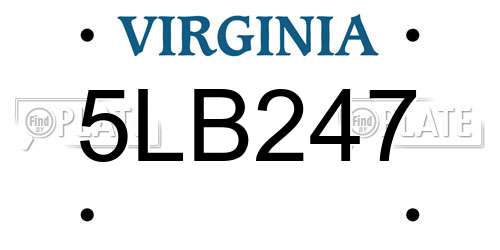 5LB247 Virginia License Plate