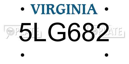 5LG682 Virginia License Plate