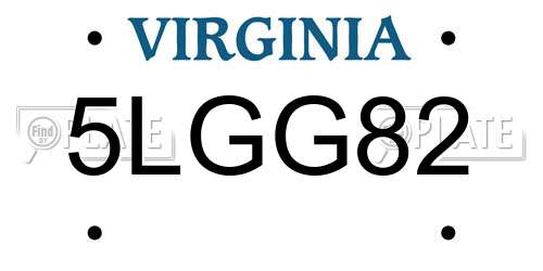 5LGG82 Virginia License Plate
