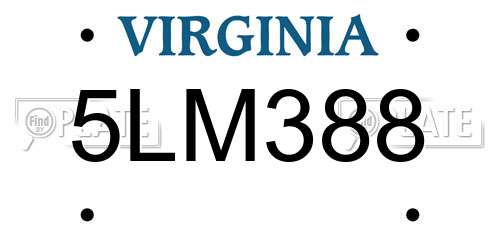5LM388 Virginia License Plate