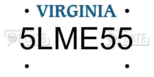5LME55 Virginia License Plate