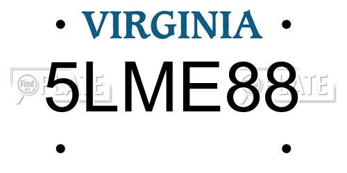 5LME88 Virginia License Plate