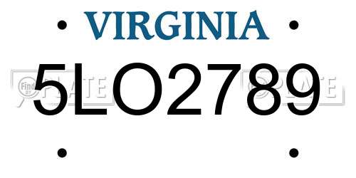5LO2789 Virginia License Plate