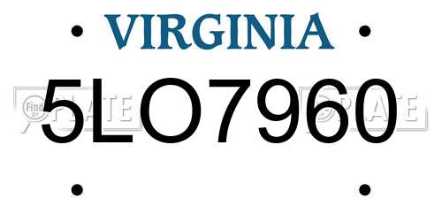 5LO7960 Virginia License Plate