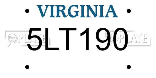 5LT190 Virginia License Plate