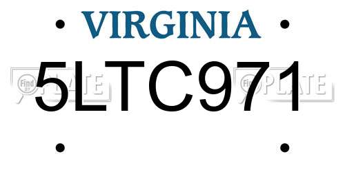 5LTC971 Virginia License Plate