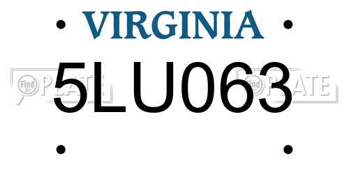 5LU063 Virginia License Plate