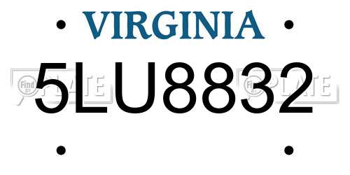 5LU8832 Virginia License Plate