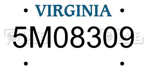 5M08309 Virginia License Plate