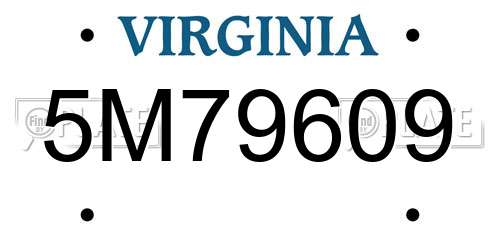 5M79609 Virginia License Plate