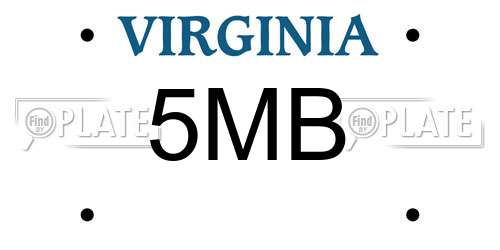 5MB Virginia License Plate