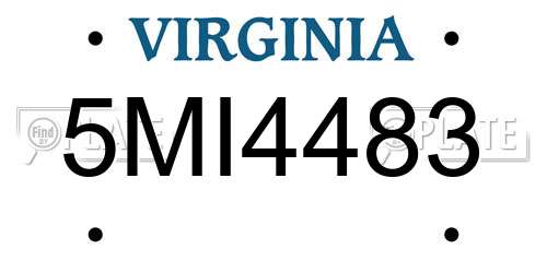 5MI4483 Virginia License Plate