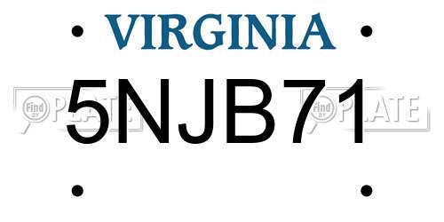 5NJB71 Virginia License Plate