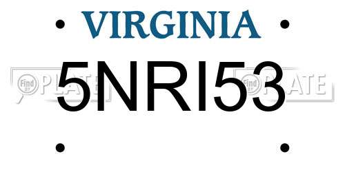 5NRI53 Virginia License Plate