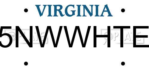 5NWWHTE Virginia License Plate