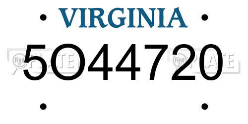 5O44720 Virginia License Plate