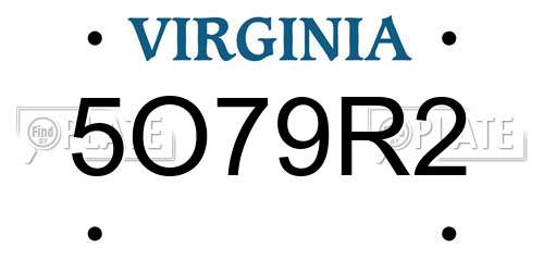 5O79R2 Virginia License Plate