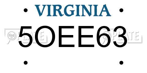 5OEE63 Virginia License Plate
