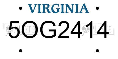 5OG2414 Virginia License Plate