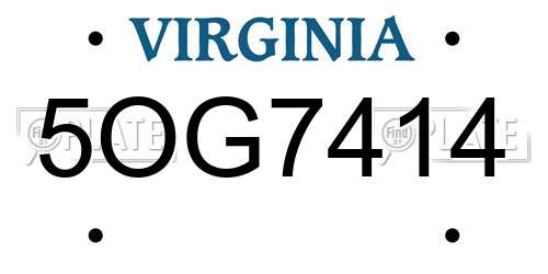 5OG7414 Virginia License Plate