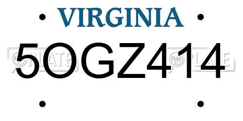 5OGZ414 Virginia License Plate