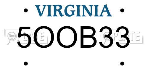 5OOB33 Virginia License Plate