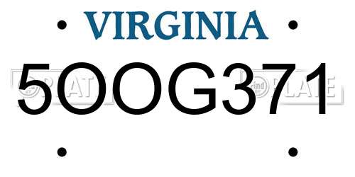 5OOG371 Virginia License Plate