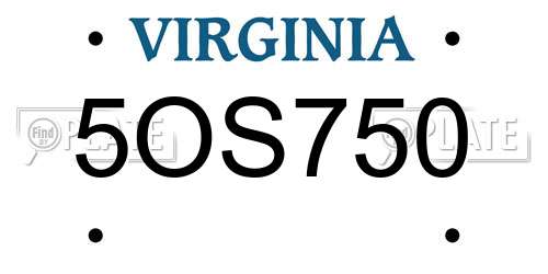 5OS750 Virginia License Plate