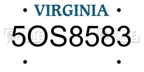 5OS8583 Virginia License Plate