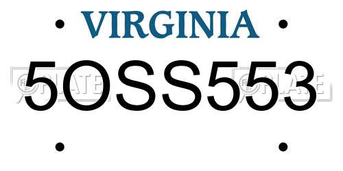 5OSS553 Virginia License Plate