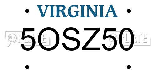 5OSZ50 Virginia License Plate