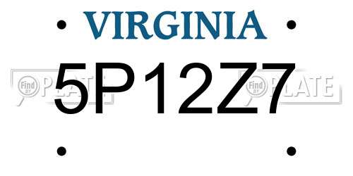 5P12Z7 Virginia License Plate