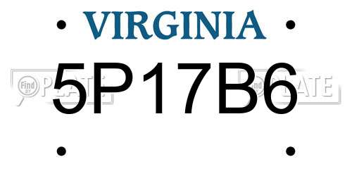 5P17B6 Virginia License Plate