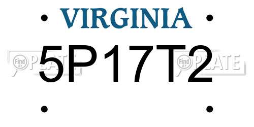 5P17T2 Virginia License Plate