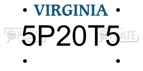 5P20T5 Virginia License Plate
