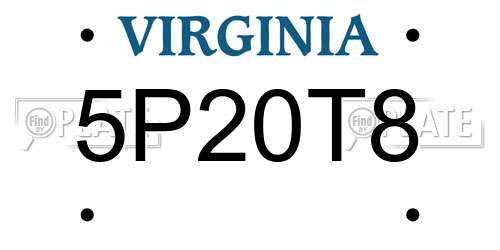 5P20T8 Virginia License Plate