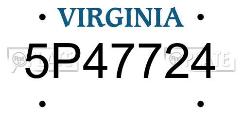 5P47724 Virginia License Plate