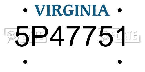 5P47751 Virginia License Plate