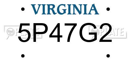 5P47G2 Virginia License Plate