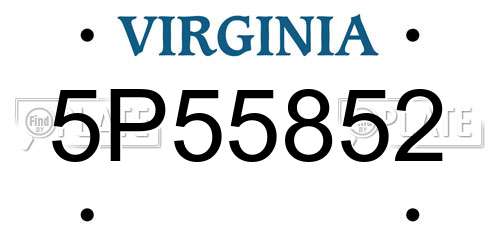 5P55852 Virginia License Plate