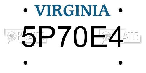 5P70E4 Virginia License Plate
