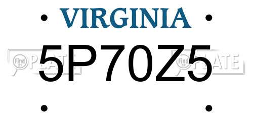 5P70Z5 Virginia License Plate