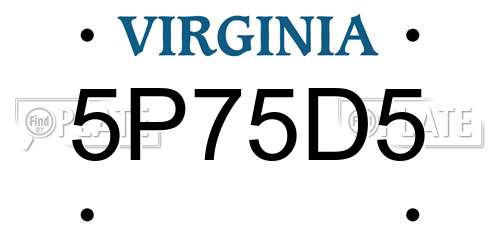 5P75D5 Virginia License Plate