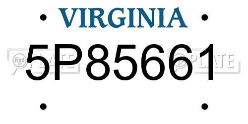 5P85661 Virginia License Plate