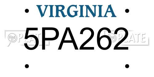 5PA262 Virginia License Plate
