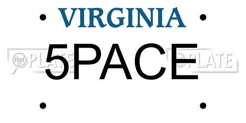 5PACE Virginia License Plate